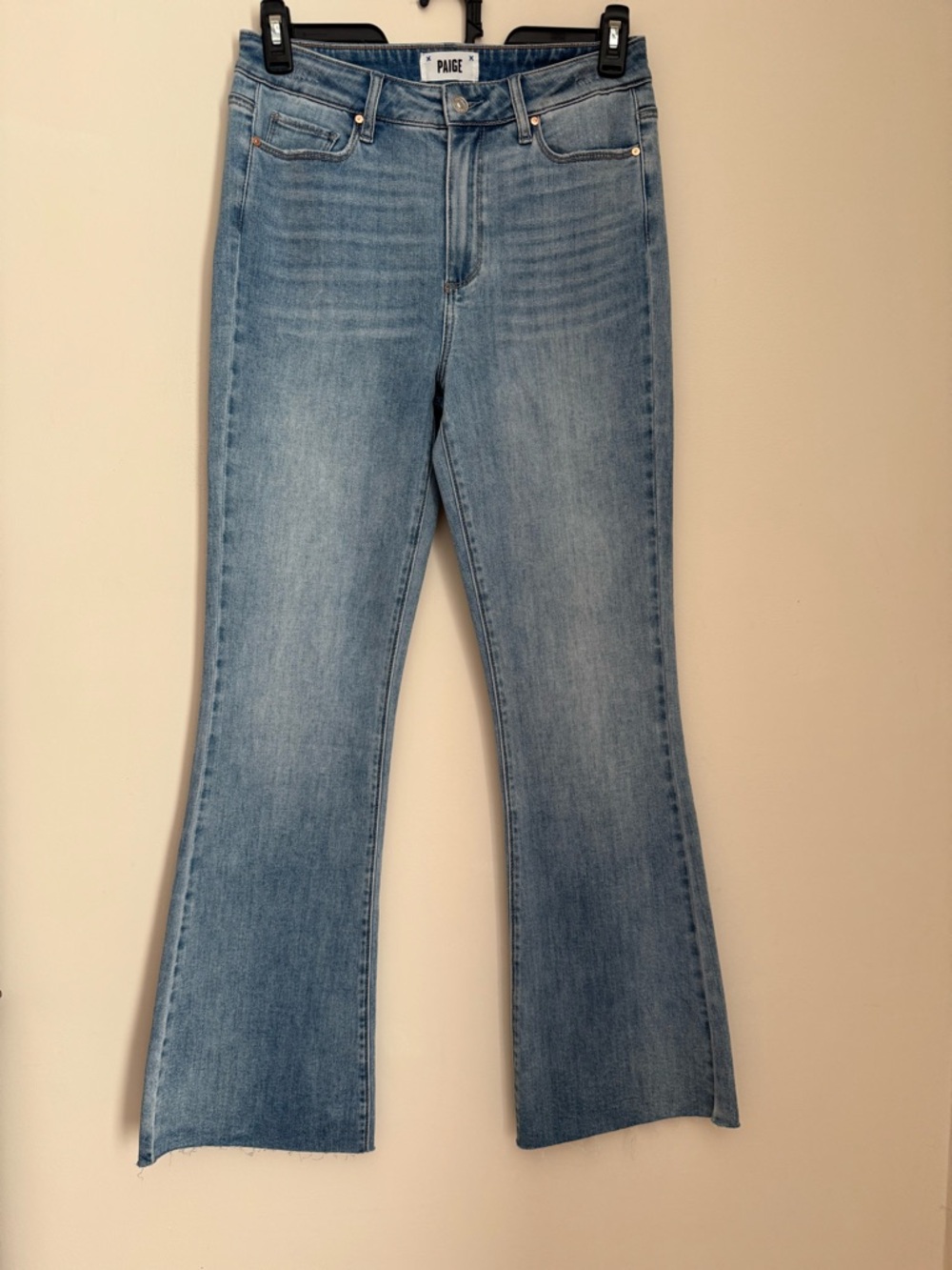 PAIGE High Rise Laurel Canyon Raw Hem Bootcut Jeans Size 30 Marienne NWT - Picture 4 of 10